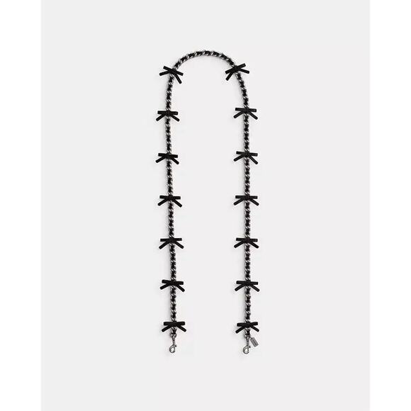 NWT Bundle Coach Chain Strap Bows Silver/Black cy260 & CY677 Large Maggie Sand - Picture 5 of 12